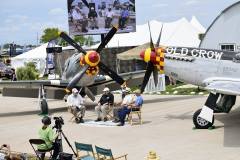 Bud doing a War Birds in Review presentation at Air Venture, Oshkosh, WI