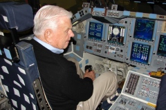 Bud checking out the Space Shuttle simulator in Houston