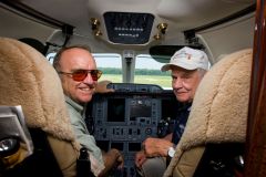 Jack Roush and Bud in Jack's corporate jet