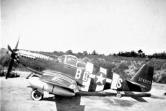 Bud's third P-51B Old Crow with D-Day Invasion stripes.