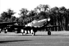 P-51B Old Crow on the runway at Leiston Airfield