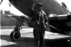 Crew Chief Otto Heino with his P-51B Old Crow