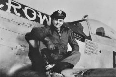 Bud on the wing of P-51D Old Crow. End of second tour photo.