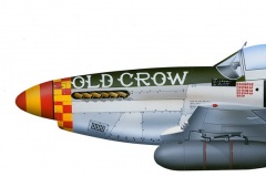 P-51D Old Crow by P-51B Old Crow illustration by Chris Davey - John Dibbs Collection