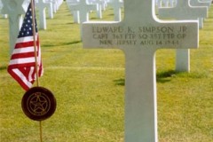 Eddie Simpson Grave Marker at Epinal American Cemetery, France