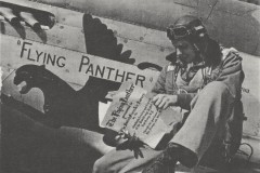 Captain Edward K. Simpson, pilot of the Flying Panther, flew an aircraft that was purchased with war bond drive donations collected by the high school students of East Orange, New Jersey.