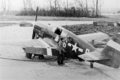 Captain Simpson's first P-51B "All Away II" 43-6393 B6-P, Named after a horse.