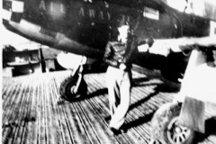 Lt Eddie Simpson with his P-51B "All Away II" 43-6393, B6-P Named for a horse back home.