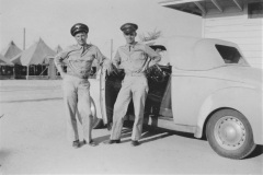 Bud and Les Lickfield with Bud\'s 1939 Ford Convertible at Minter Field.