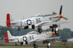 P-51D Old Crow and Gentleman Jim formation take off