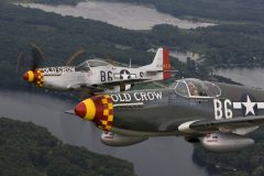 Double Trouble - P-15B Old Crow owned by Mr. Jack Roush flying with P-51D Old Crow owned by Mr. Jim Hagedorn. Paul Bowen Photo