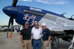 Rob Gordon, Bud and owner Daryl Bond with TF-51 Lady Jo