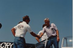 Mick shakes Bud's hand after successful flight in Old Crow