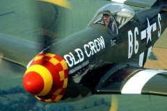 Bud flying the Scandinavian Historic Flight P-51 Old Crow. John Dibbs photo.