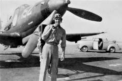 Bud with P-39 Old Crow. His 1939 Ford convertible is in the background.