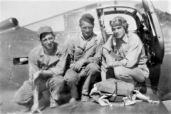 Assistant Crew Chief Walker, Crew Chief Otto Heino and Bud Anderson