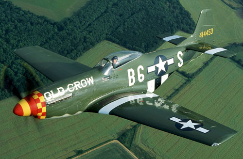 Bud Flying The Scandinavian Historic Flight P 51d Restored As Old Crow